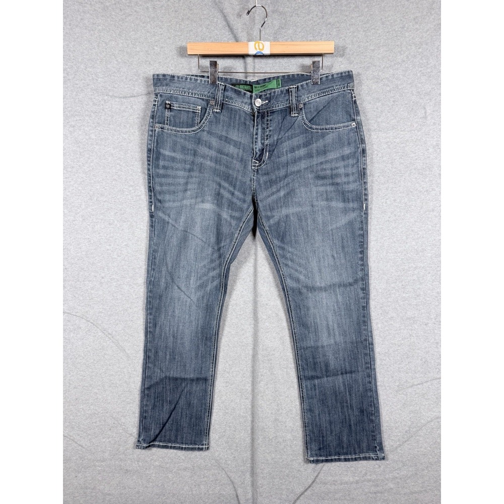 Rock & Roll Denim Mens Rifle Skinny Jeans 38x30 Blue Western Straight Leg